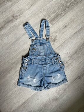 Zara Light Blue Denim Short Overalls for Kids